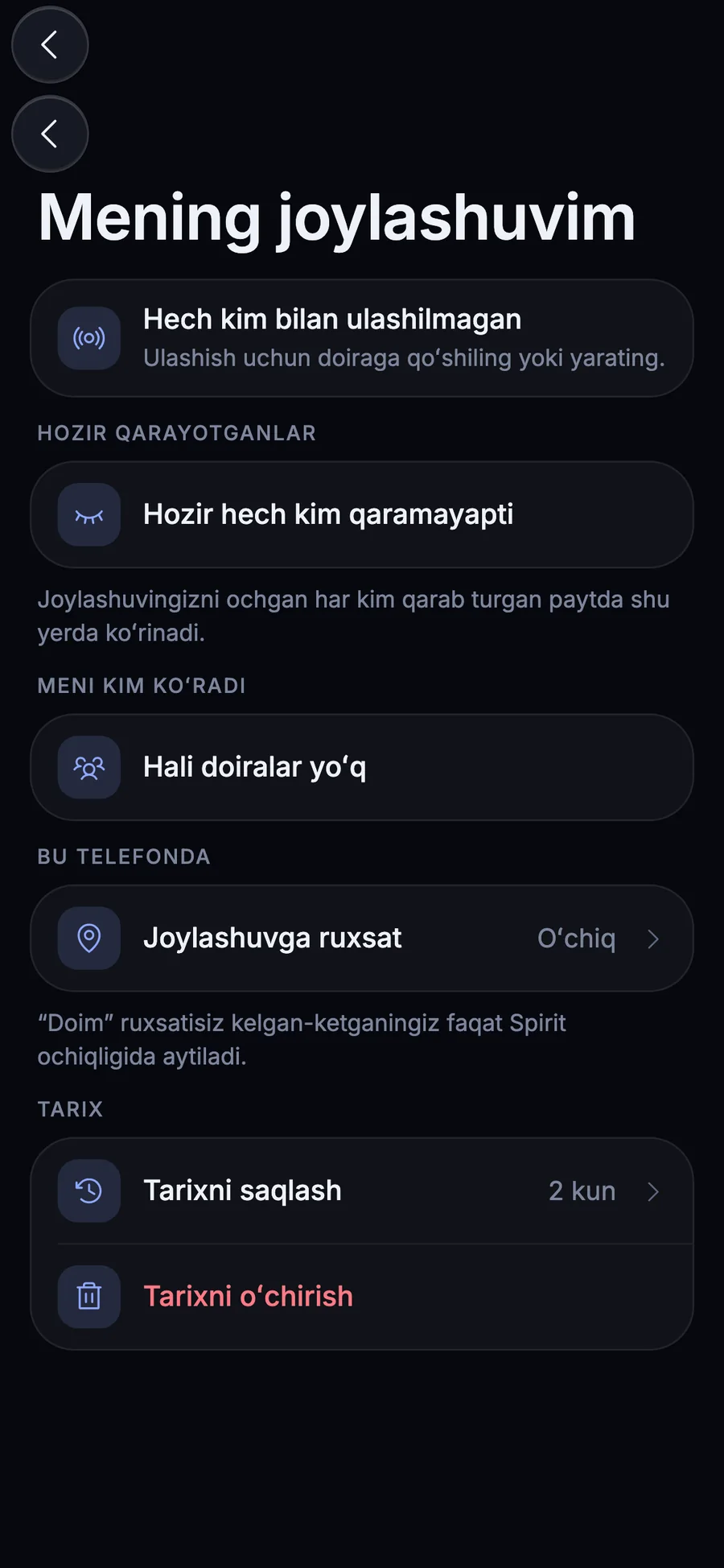 Spirit — who sees my location